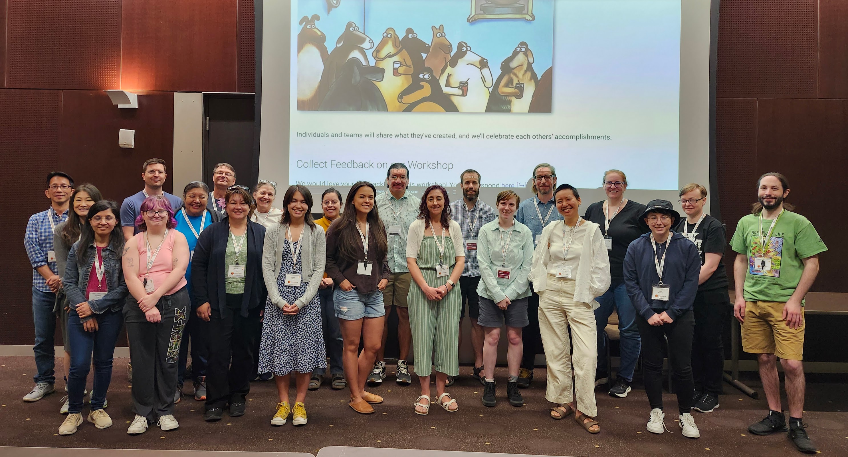 Students and facilitators from the Basics of Database Design workshop at CoLang, June 2024